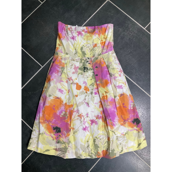 🌸 J.Crew Strapless Floral Cotton Dress w/ Pockets | Y2K | Size 6 - Picture 6 of 7